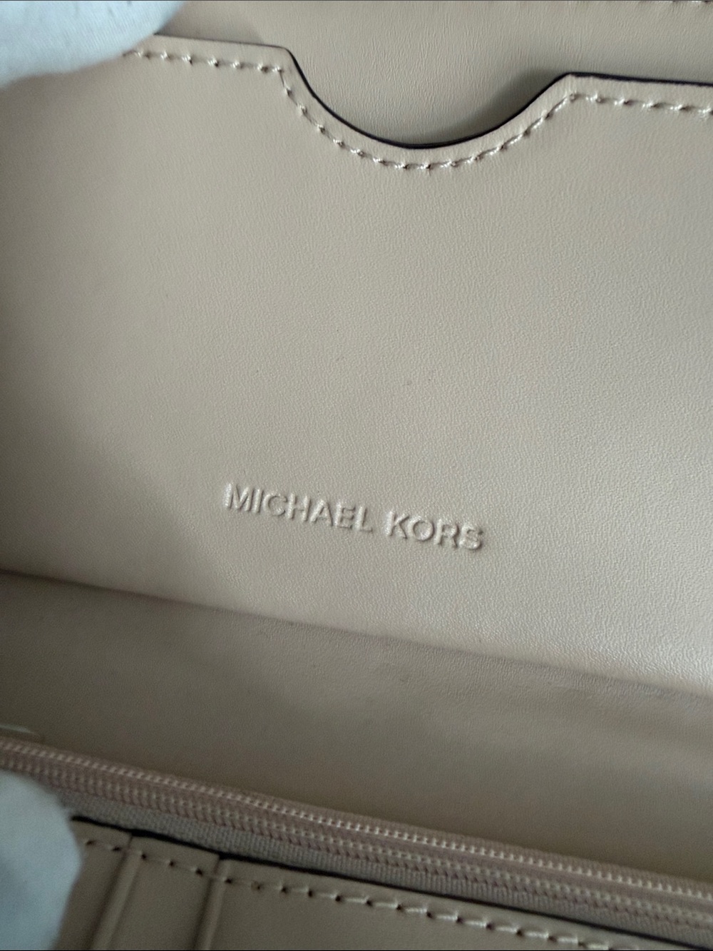 NEW Michael Kors Metallic Gold Floral-Embossed Zip Wristlet - Picture 7 of 12